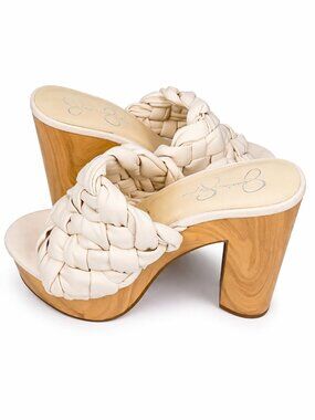 NEW Jessica Simpson Cream Braided Slide Sandals-Size 10